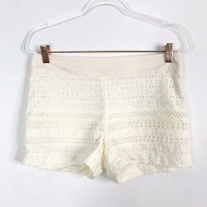LOFT The Rivera Eyelet Lace Cream Shorts sz 2